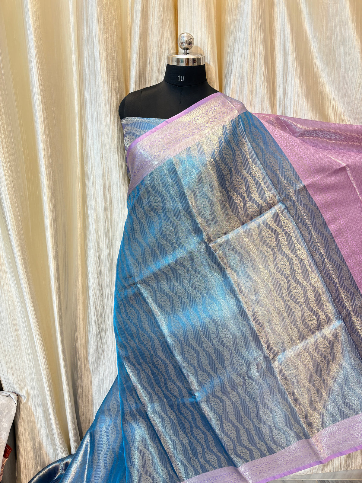 Blue Premium Banarasi Saree in Tissue Silk