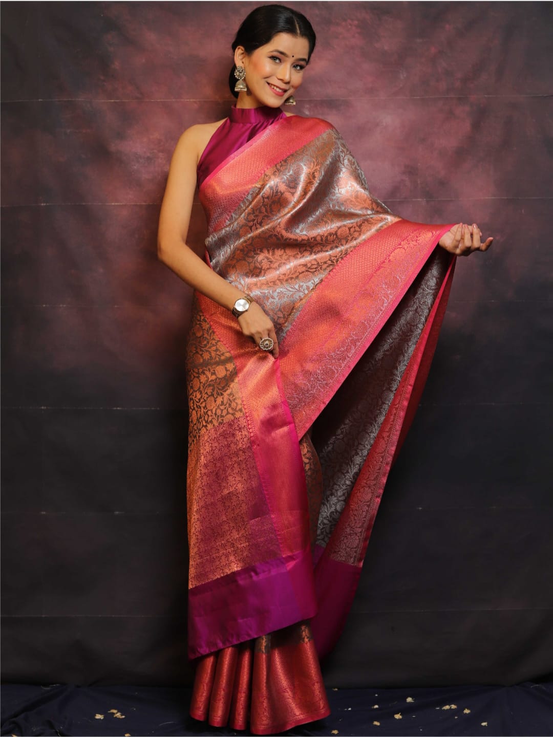 Unique Dual Tone Premium Banarasi Tissue Silk Saree