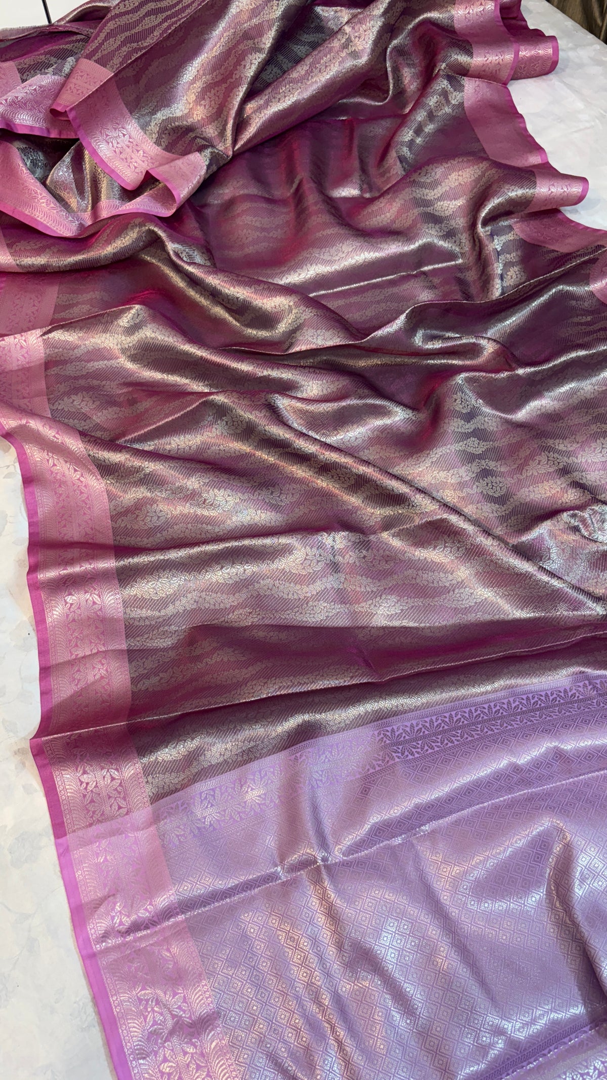 Magenta Premium Banarasi Saree in Tissue Silk