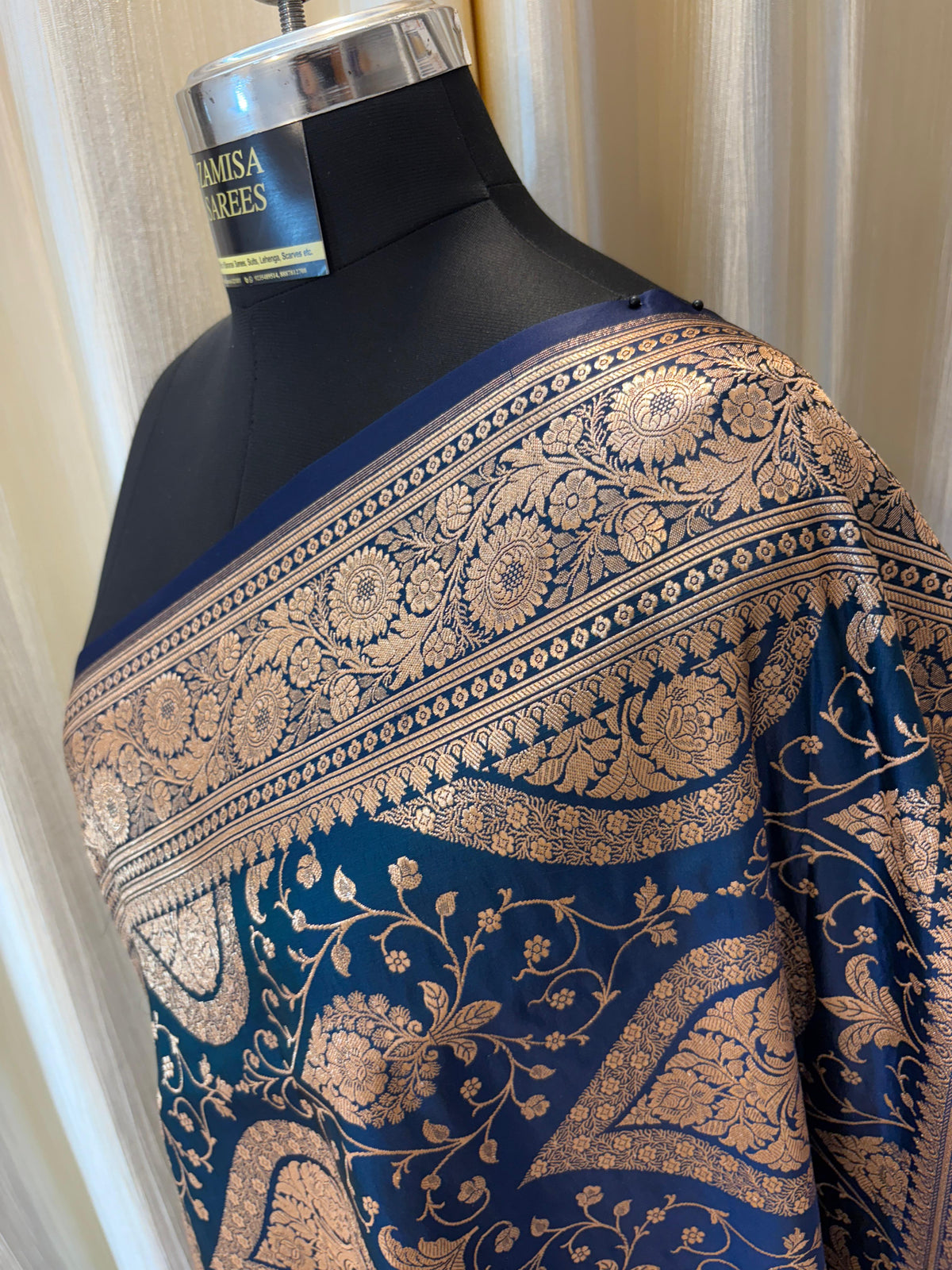Blue Katan Silk Banarasi Saree
